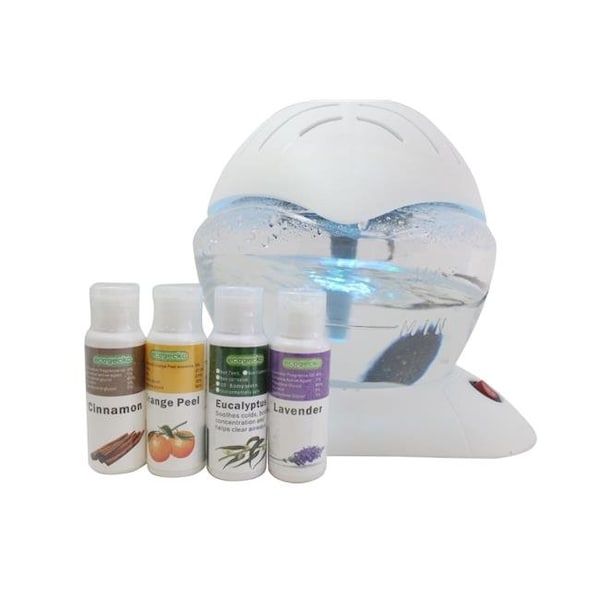 Ecogecko 75002-4PK-75616-White 30 ml Wheel Air Cleaner Humidifier & Revitalizer with 12 LED 7 Color Lights; White 75002-4PK-75616-White - main